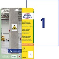 20 AVERY Zweckform Power-Etiketten L7877-20 weiß 210,0 x 297,0 mm von AVERY Zweckform