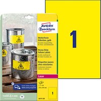 20 AVERY Zweckform wetterfeste Folienetiketten L6111-20 gelb 210,0 x 297,0 mm von AVERY Zweckform