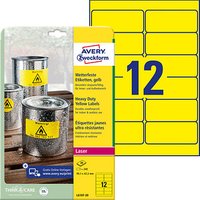 240 AVERY Zweckform wetterfeste Folienetiketten L6107-20 gelb 99,1 x 42,3 mm von AVERY Zweckform