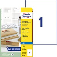 25 AVERY Zweckform Folien-Versandetiketten J8567-25 transparent 210,0 x 297,0 mm von AVERY Zweckform