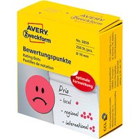 AVERY Zweckform Bewertungspunkte 3859 Gesicht, rot, 250 Etiketten von AVERY Zweckform