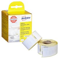 AVERY Zweckform Etikettenrollen für Etikettendrucker AS0722370 weiß, 89,0 x 28,0 mm, 2 x 130 Etiketten von AVERY Zweckform