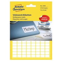 3.712 AVERY Zweckform Etiketten 3306 weiß 13,0 x 8,0 mm von AVERY Zweckform