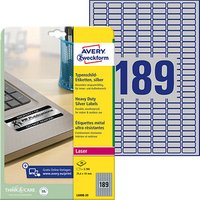 3.780 AVERY Zweckform Typenschildetiketten L6008-20 silber 25,4 x 10,0 mm von AVERY Zweckform