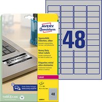 384 AVERY Zweckform Typenschildetiketten L6009-8 silber 45,7 x 21,2 mm von AVERY Zweckform