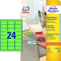 480 AVERY Zweckform Etiketten L6033-20 grün 63,5 x 33,9 mm von AVERY Zweckform