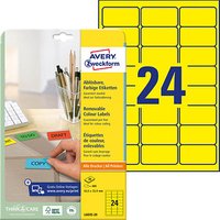 480 AVERY Zweckform Etiketten L6035-20 gelb 63,5 x 33,9 mm von AVERY Zweckform