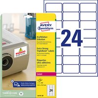 480 AVERY Zweckform Folien-Kraftklebe-Etiketten L6141-20 weiß 63,5 x 33,9 mm von AVERY Zweckform