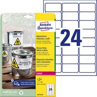 480 AVERY Zweckform wetterfeste Folienetiketten L4773-20 weiß 63,5 x 33,9 mm von AVERY Zweckform