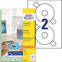 50 AVERY Zweckform CD-Etiketten L6015-25 weiß von AVERY Zweckform