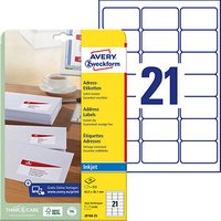 525 AVERY Zweckform Adressetiketten J8160-25 weiß 63,5 x 38,1 mm von AVERY Zweckform