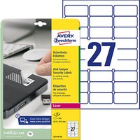 540 AVERY Zweckform Sicherheitsetiketten L6114-20 weiß 63,5 x 29,6 mm von AVERY Zweckform