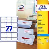 675 AVERY Zweckform Adressetiketten J4792-25 weiß 63,5 x 29,6 mm von AVERY Zweckform