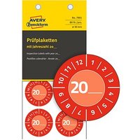 80 AVERY Zweckform Prüfplaketten 7901 rot 30,0 x 30,0 mm von AVERY Zweckform