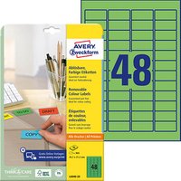 960 AVERY Zweckform Etiketten L6040-20 grün 45,7 x 21,2 mm von AVERY Zweckform