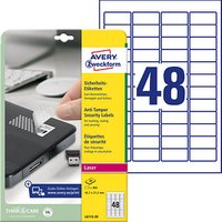 960 AVERY Zweckform Sicherheitsetiketten L6113-20 weiß 45,7 x 21,2 mm von AVERY Zweckform