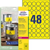 960 AVERY Zweckform wetterfeste Folienetiketten L6128-20 gelb 30,0 x 30,0 mm von AVERY Zweckform