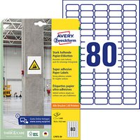 AKTION: 1.600 AVERY Zweckform Power-Etiketten weiß 35,6 x 16,9 mm von AVERY Zweckform