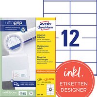 AKTION: 2.400 AVERY Zweckform Etiketten 3424-200 weiß 105,0 x 48,0 mm + GRATIS 240 Etiketten von AVERY Zweckform