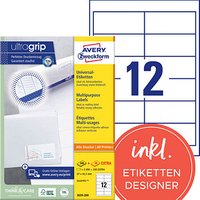 AKTION: 2.400 AVERY Zweckform Etiketten 3659-200 weiß 97,0 x 42,3 mm + GRATIS 240 Etiketten von AVERY Zweckform