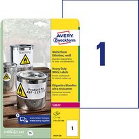 AKTION: 20 AVERY Zweckform wetterfeste Folienetiketten L4775-20 weiß 210,0 x 297,0 mm von AVERY Zweckform