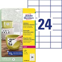 AKTION: 480 AVERY Zweckform wetterfeste Folienetiketten L4718REV-20 weiß 70,0 x 37,0 mm von AVERY Zweckform