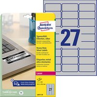 AKTION: 540 AVERY Zweckform Typenschildetiketten L6011-20 silber 63,5 x 29,6 mm von AVERY Zweckform