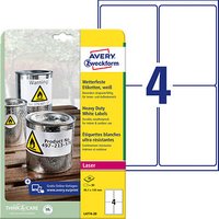 AKTION: 80 AVERY Zweckform wetterfeste Folienetiketten L4774-20 weiß 99,1 x 139,0 mm von AVERY Zweckform