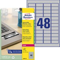 AKTION: 960 AVERY Zweckform Typenschildetiketten L6009-20 silber 45,7 x 21,2 mm von AVERY Zweckform