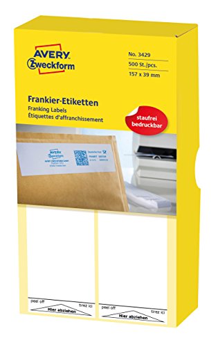 AVERY Zweckform 3429 Frankier-Etiketten (für Neopost, Papier matt, 157 x 39 mm) 500 Stück weiß von AVERY Zweckform