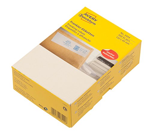 AVERY Zweckform 3444 Frankier-Etiketten (für Francotyp-Postalia, Papier matt, 132 x 45 mm) 500 Stück weiß von AVERY Zweckform