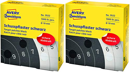 AVERY Zweckform 3522 Schusspflaster (Ø 19 mm, vorgedruckt) schwarz (2) von AVERY Zweckform