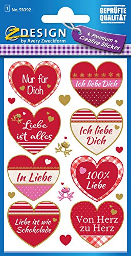 AVERY Zweckform 55092 Deko Sticker Liebe (Effektfolie) 17 Aufkleber von AVERY Zweckform