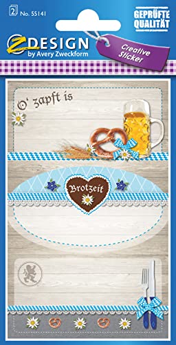 AVERY Zweckform 55141 Deko Sticker (Brotzeit) 6 Aufkleber von AVERY Zweckform