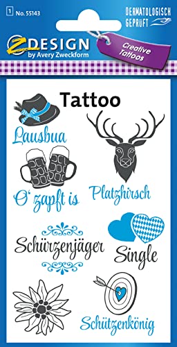 AVERY Zweckform 55143 Tattoos für Männer (Wiesn Bayern) 7 Aufkleber von AVERY Zweckform