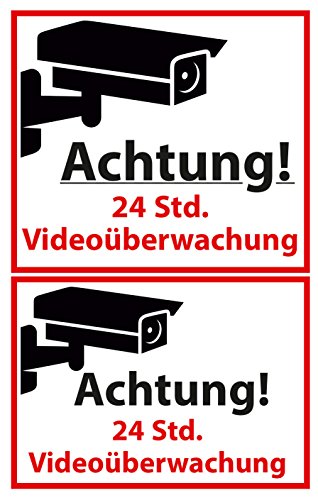 AVERY Zweckform 59389 Z-Design (Warnetiketten, Videoüberwacht, 2 Aufkleber) von AVERY Zweckform