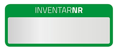 AVERY Zweckform 6908 Polyester Inventaretiketten (stark selbstklebend, strapazierbar, Kleinformat, 50x20 mm, 50 Aufkleber auf 10 Blatt) silber/grün von AVERY Zweckform