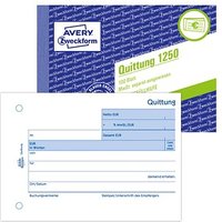 AVERY Zweckform Quittung, MwSt. separat ausgewiesen Formularbuch 1250 von AVERY Zweckform