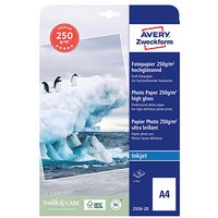 AVERY Zweckform Fotopapier 2556-20 DIN A4 hochglänzend 250 g/qm 20 Blatt von AVERY Zweckform