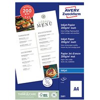 AVERY Zweckform Fotopapier 2681 DIN A4 matt 200 g/qm 50 Blatt von AVERY Zweckform