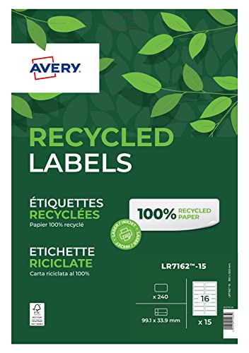 Avery Zweckform LR7167-100 Recycling Adress-Etikett 199,6x289,1 mm von Avery