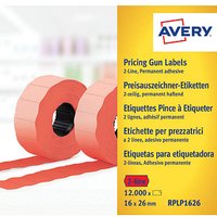 AVERY Zweckform Preisetiketten leuchtrot permanent 26,0 x 16,0 mm, 1 Rollen von AVERY Zweckform