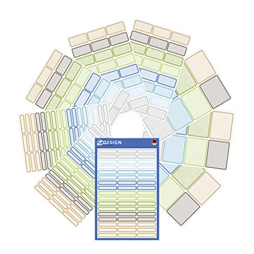 AVERY Zweckform Set Namensaufkleber Kinder 249 Stück (bunte Klebeetiketten für Schule, Boxen, Bücher, Stiftetiketten & Co., verschiedene Formate, wasserfest, beschriftbar, selbstklebend) Art. 51030 von AVERY Zweckform