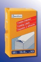 Avery Zweckform© 3439 Frankier-Etiketten, 130 x 40 mm, 1 Pack/500 Etiketten, weiá von AVERY Zweckform