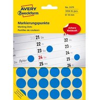 AVERY Zweckform Klebepunkte 3375 blau Ø 18,0 mm, 1.056 St. von AVERY Zweckform