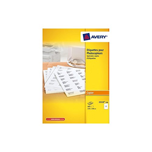 Avery 23529-200-400 Mehrzweck-Etiketten, blanko, selbstklebend, bedruckbar, 210 x 148 mm von Avery