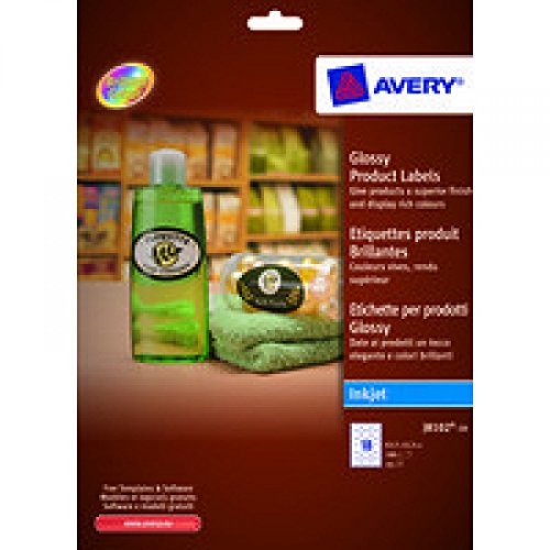 Avery J8102-10 Ovale Etiketten für Tintenstrahldrucker Papier 63,5 x 42,3 mm (18 pro Blatt) - Pack mit 10 von Avery