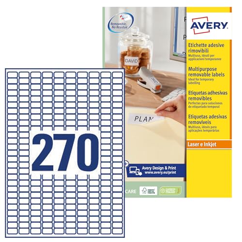 Avery L4730REV Etiketten, ablösbar, für Laserdrucker, 25 Blatt von Avery