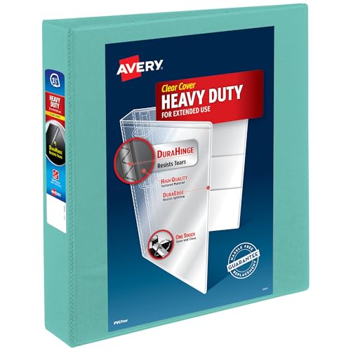 Avery Robuster 3-Ringbuch, 3,8 cm EZD-Ringe, ideal für Portfolio-Binder, Büroordner, Schulheftbücher und mehr, 1 Mint-Ordner (79271) von Avery