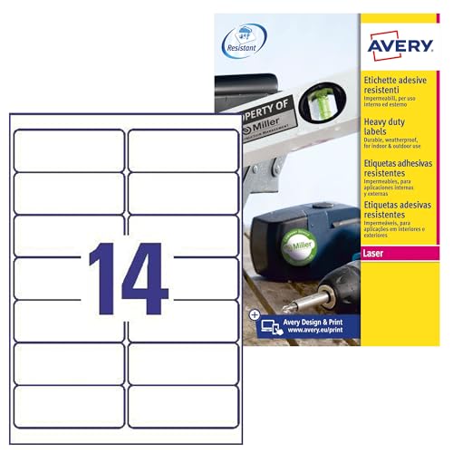 Avery Weiße robuste Etiketten – Laser – L7063 von Avery